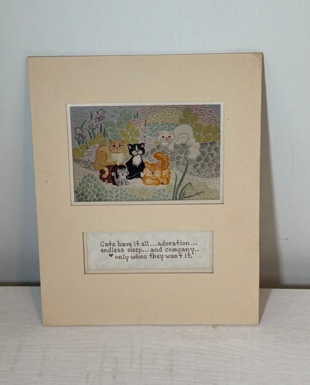 Vintage Roberta Hilliard Cat Art